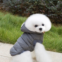 HKM-869203 Cotton-Padded Two-Leg Pet Clothing in Dark Blue, Dark Gray, and Black - Sizes S to XXL