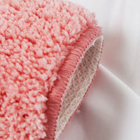 HKM-869267 Absorbent Polyester Fiber Non-Slip Bath Mat for Modern Home Decor - Lemon & Peach, 43x65cm