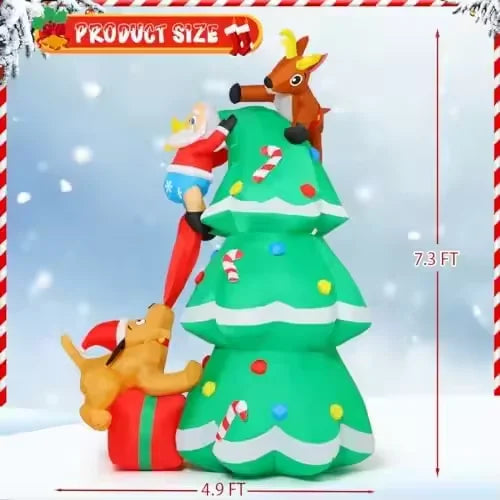 KTX-869331 7.3ft Waterproof Christmas Inflatable Santa Claus Outdoor Decoration