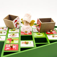 HKM-869331 Wooden Christmas Countdown Calendar in Red and Green - 37x32x6cm