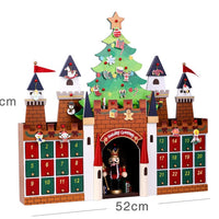 HKM-869331 Wooden Christmas Countdown Calendar in Red and Green - 37x32x6cm