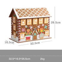 HKM-869331 Wooden Christmas Countdown Calendar in Red and Green - 37x32x6cm