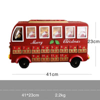 HKM-869331 Wooden Christmas Countdown Calendar in Red and Green - 37x32x6cm