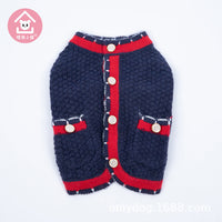 HKM-869459 Bejirog Classic Wool Cardigan for Pets in Blue and Pink - Sizes XS to 3XL