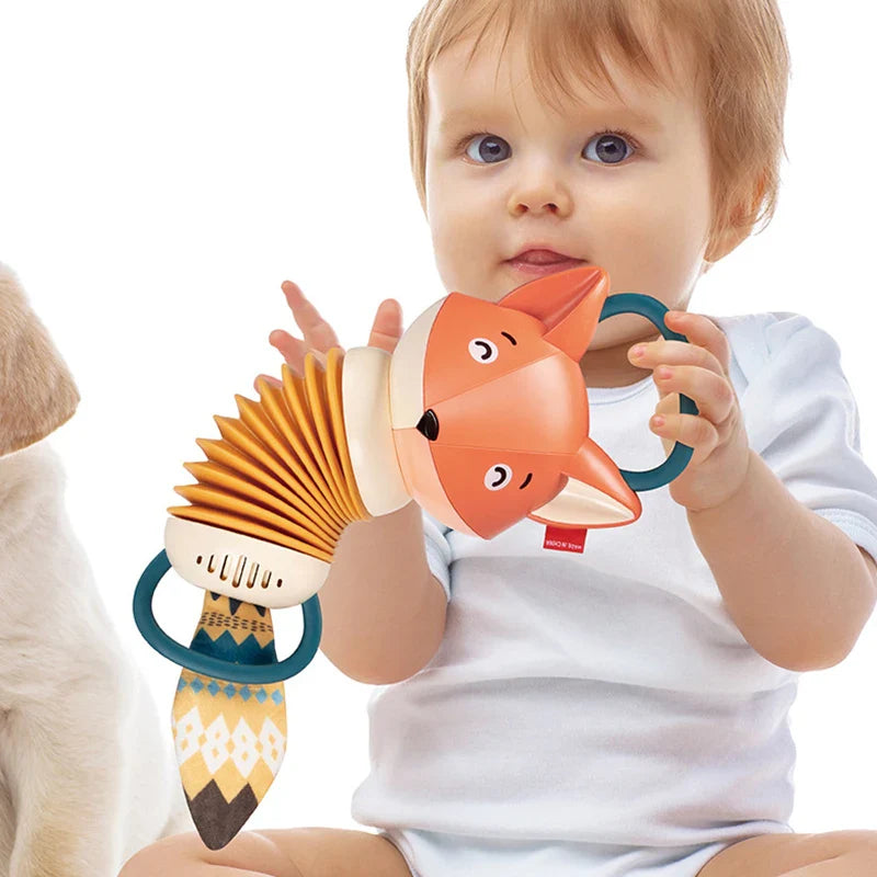 HKM-869459 Fox Shape Accordion Toy for Infants - Musical Instrument with Multiple Sound Effects and Educational Features