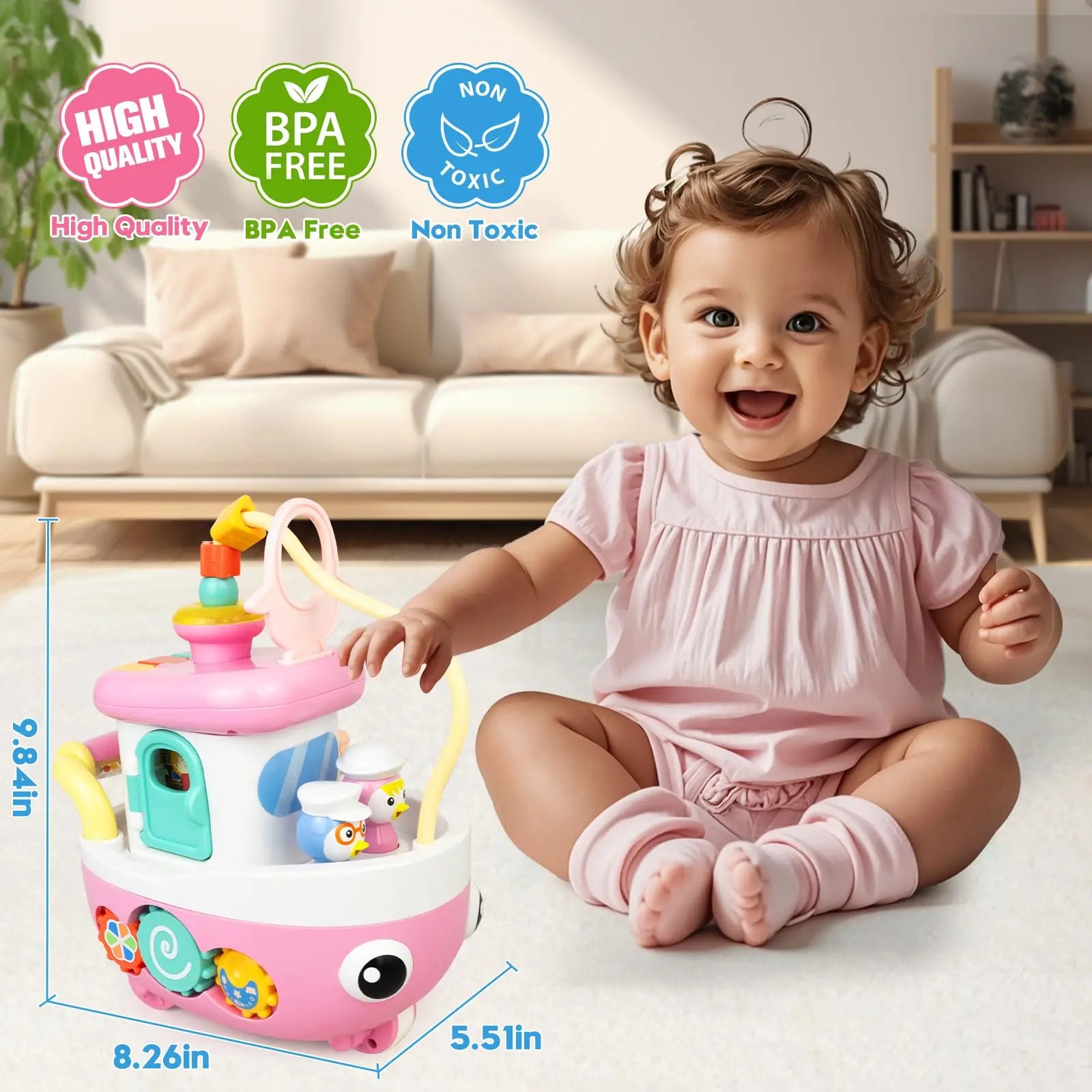 9-in-1 Musical Baby Blocks Educational Toy for Early Learning and Development
