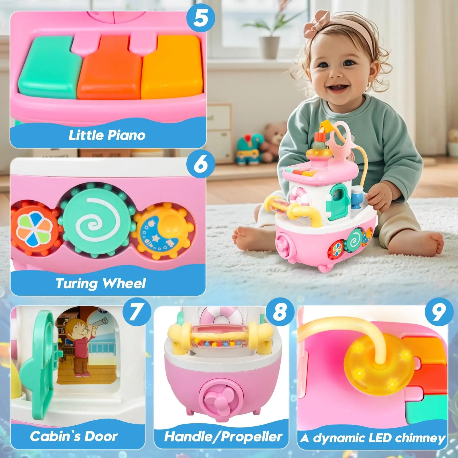 9-in-1 Musical Baby Blocks Educational Toy for Early Learning and Development