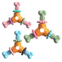 HKM-869523 Triangle TPR Chew and Teeth Cleaning Dog Toy in Various Colors