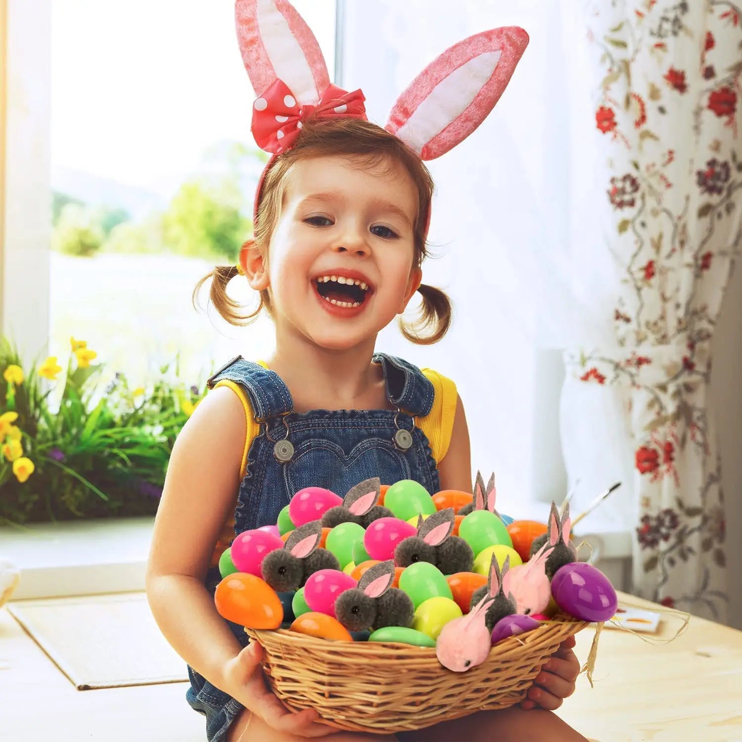 HKM-869715 Cute Soft Bunny Toy 24 Piece Set for Easter Decorations, Party Ornaments, and Surprise Eggs