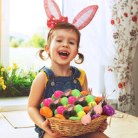 HKM-869715 Cute Soft Bunny Toy 24 Piece Set for Easter Decorations, Party Ornaments, and Surprise Eggs