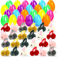 HKM-869715 Cute Soft Bunny Toy 24 Piece Set for Easter Decorations, Party Ornaments, and Surprise Eggs