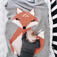 HKM-869715 Three-Dimensional Fox Shaped Baby Blanket - Soft Cotton and Polyester, 73x110cm