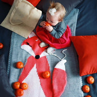 HKM-869715 Three-Dimensional Fox Shaped Baby Blanket - Soft Cotton and Polyester, 73x110cm