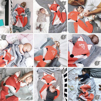 HKM-869715 Three-Dimensional Fox Shaped Baby Blanket - Soft Cotton and Polyester, 73x110cm