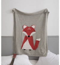HKM-869715 Three-Dimensional Fox Shaped Baby Blanket - Soft Cotton and Polyester, 73x110cm