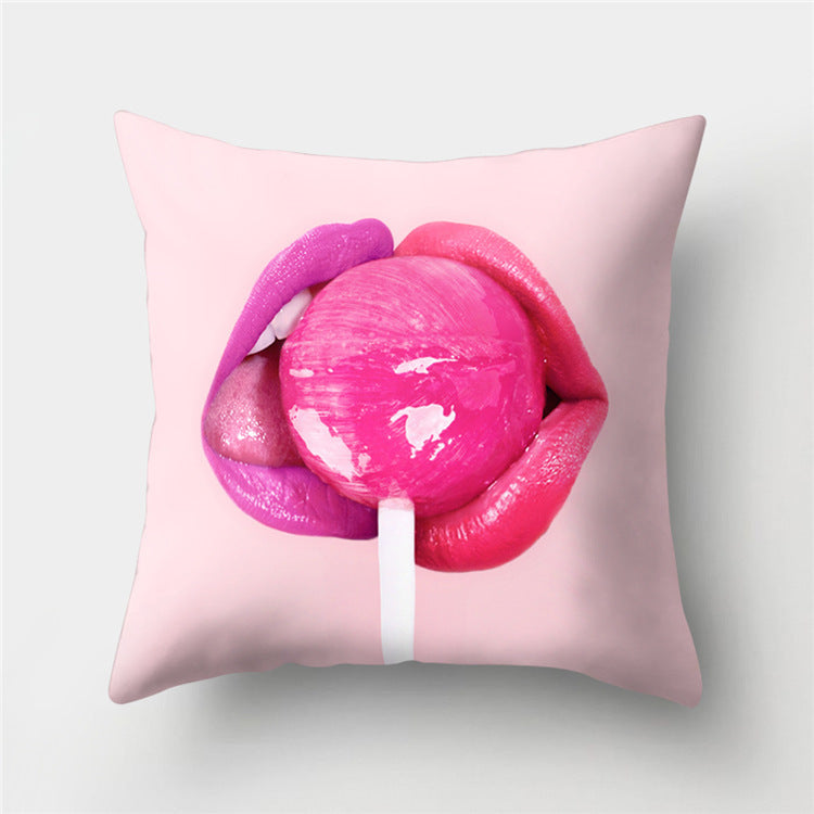 HKM-869779 Peach Velvet Cartoon High-Heeled Pineapple Pillowcase Cover