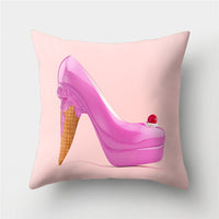 HKM-869779 Peach Velvet Cartoon High-Heeled Pineapple Pillowcase Cover