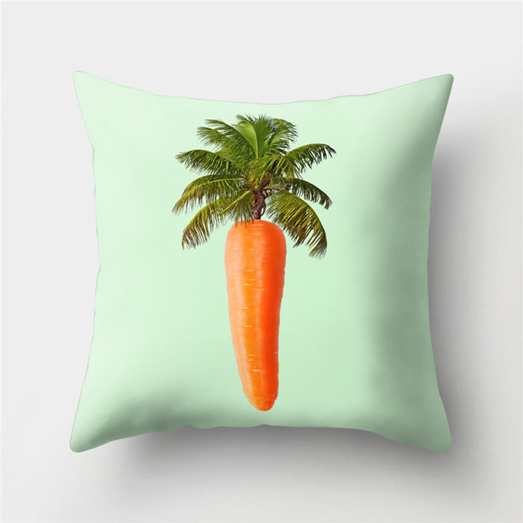 HKM-869779 Peach Velvet Cartoon High-Heeled Pineapple Pillowcase Cover