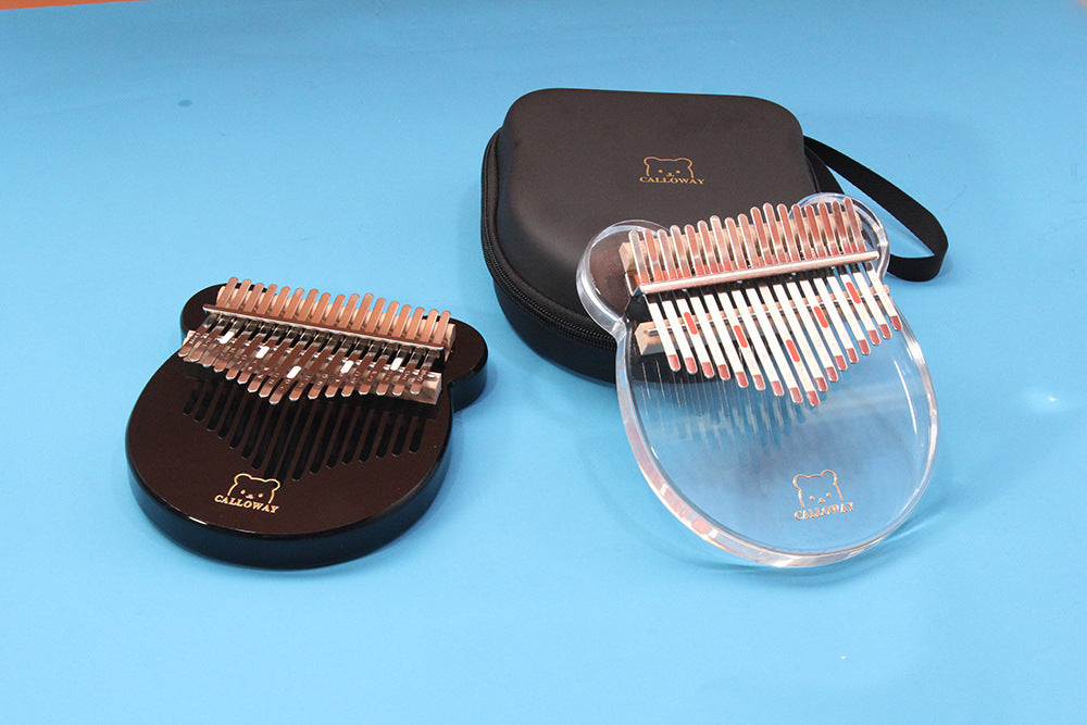 HKM-869843 Transparent Crystal 17-Tone Finger Piano with Accessories and Case