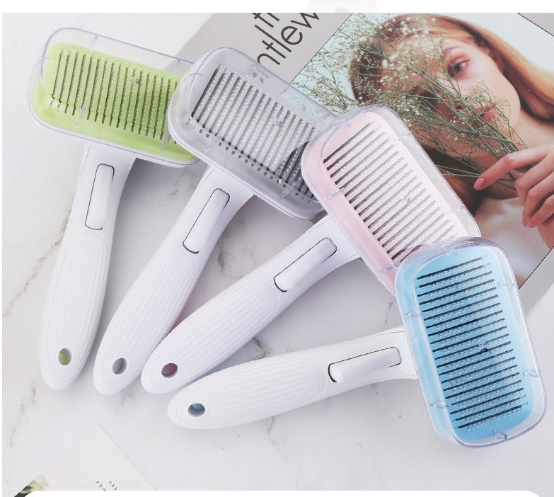 HKM-869971 Pet Hair Removal Comb with Ergonomic Handle and Retractable Design