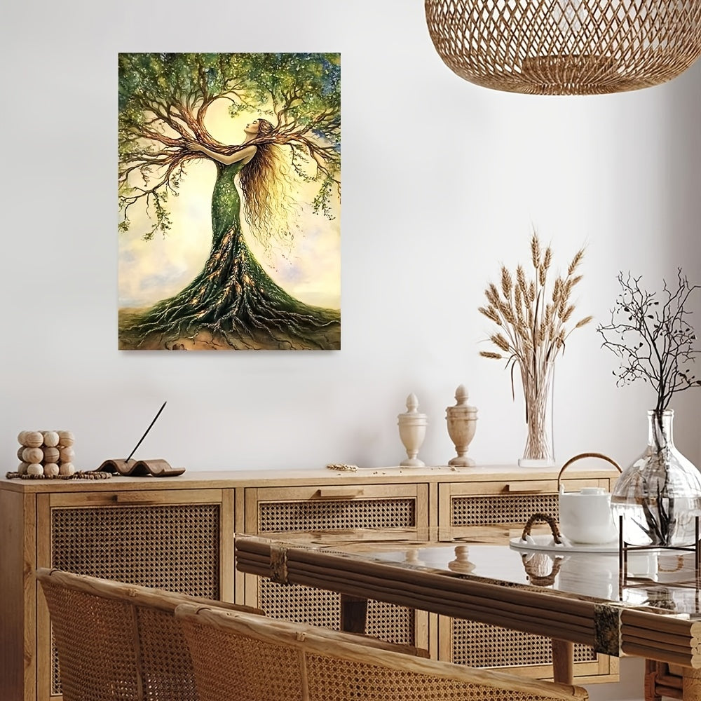 HKM-869971 Tree of Life Canvas Wall Art Print - Framed Nature-Inspired Decor for Living Room, Bedroom, Office or Cafe