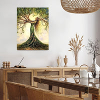 HKM-869971 Tree of Life Canvas Wall Art Print - Framed Nature-Inspired Decor for Living Room, Bedroom, Office or Cafe