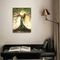HKM-869971 Tree of Life Canvas Wall Art Print - Framed Nature-Inspired Decor for Living Room, Bedroom, Office or Cafe