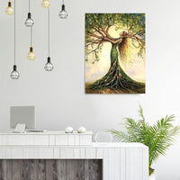 HKM-869971 Tree of Life Canvas Wall Art Print - Framed Nature-Inspired Decor for Living Room, Bedroom, Office or Cafe
