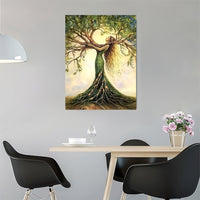 HKM-869971 Tree of Life Canvas Wall Art Print - Framed Nature-Inspired Decor for Living Room, Bedroom, Office or Cafe