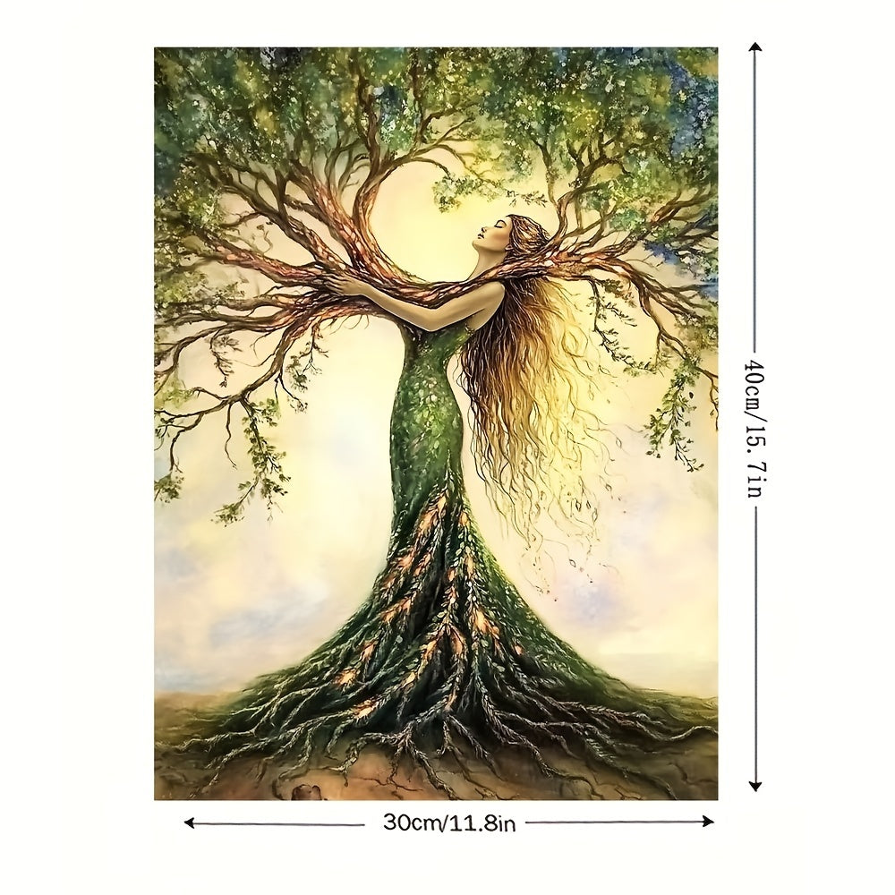 HKM-869971 Tree of Life Canvas Wall Art Print - Framed Nature-Inspired Decor for Living Room, Bedroom, Office or Cafe