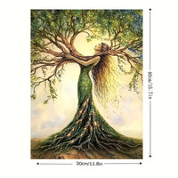 HKM-869971 Tree of Life Canvas Wall Art Print - Framed Nature-Inspired Decor for Living Room, Bedroom, Office or Cafe