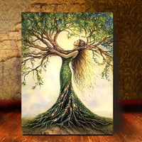 HKM-869971 Tree of Life Canvas Wall Art Print - Framed Nature-Inspired Decor for Living Room, Bedroom, Office or Cafe