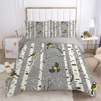 HKM-870035 Nordic Spring Green Leaf Bedding Set - Quilt Cover with Pillowcases in Various Sizes