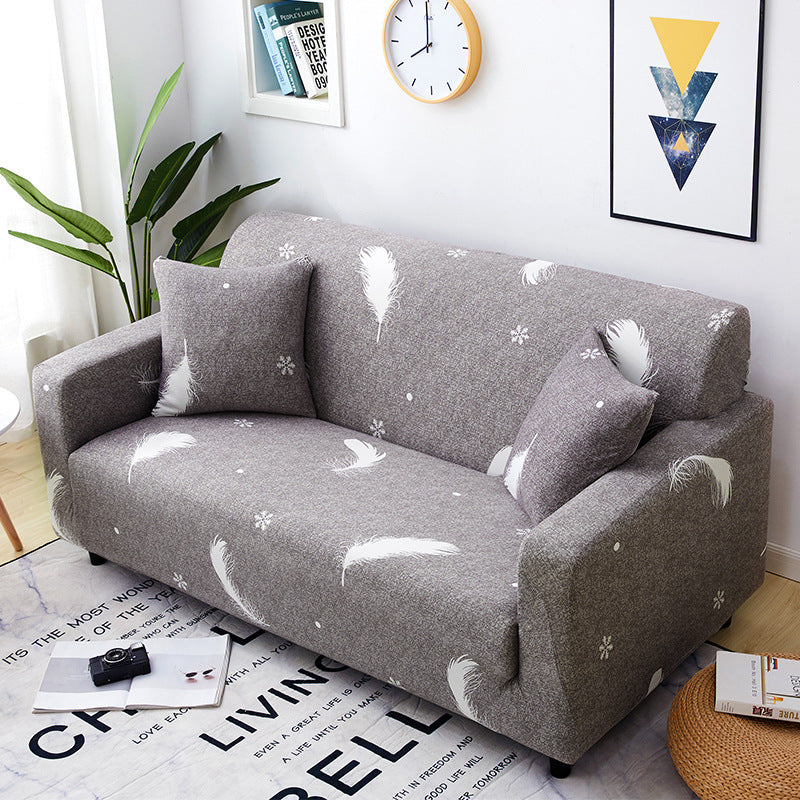HKM-870099 Stretchy Cloth Sofa Cover with Pillowcase - Fits Single to Four-Seater Sizes