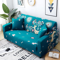 HKM-870099 Stretchy Cloth Sofa Cover with Pillowcase - Fits Single to Four-Seater Sizes