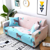 HKM-870099 Stretchy Cloth Sofa Cover with Pillowcase - Fits Single to Four-Seater Sizes