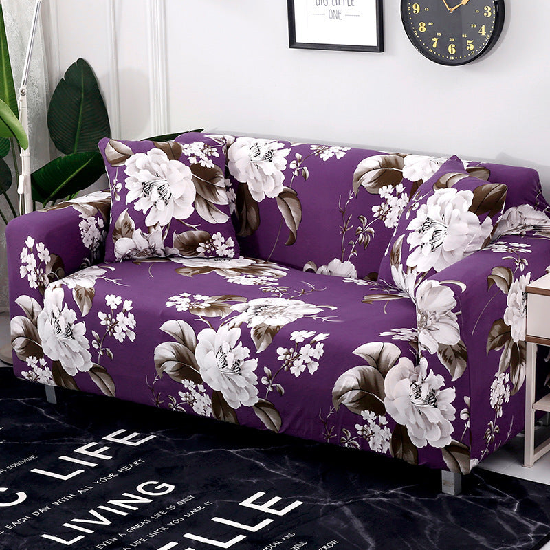 HKM-870099 Stretchy Cloth Sofa Cover with Pillowcase - Fits Single to Four-Seater Sizes