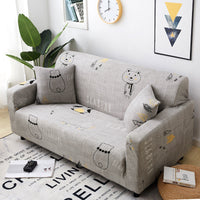HKM-870099 Stretchy Cloth Sofa Cover with Pillowcase - Fits Single to Four-Seater Sizes