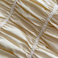 HKM-870355 Handmade Bubble Pleated Cotton Bedding Set - Four Pieces with Bed Skirt