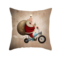 HKM-870419 Cartoon Santa Claus Pillow Cover, 45x45cm Peach Skin Cushion Case
