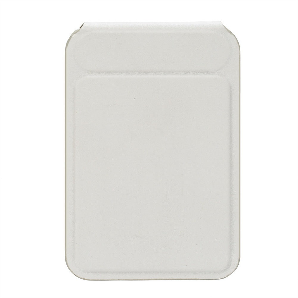 HKM-870419 MagSafe PU Magnetic Card Holder with Rotating Folding Bracket - Neutral Design in White, Purple, Pink, and Black