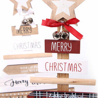 HKM-870483 Wooden Chip Christmas Tree Decoration - 36.5cm x 22.5cm x 5cm