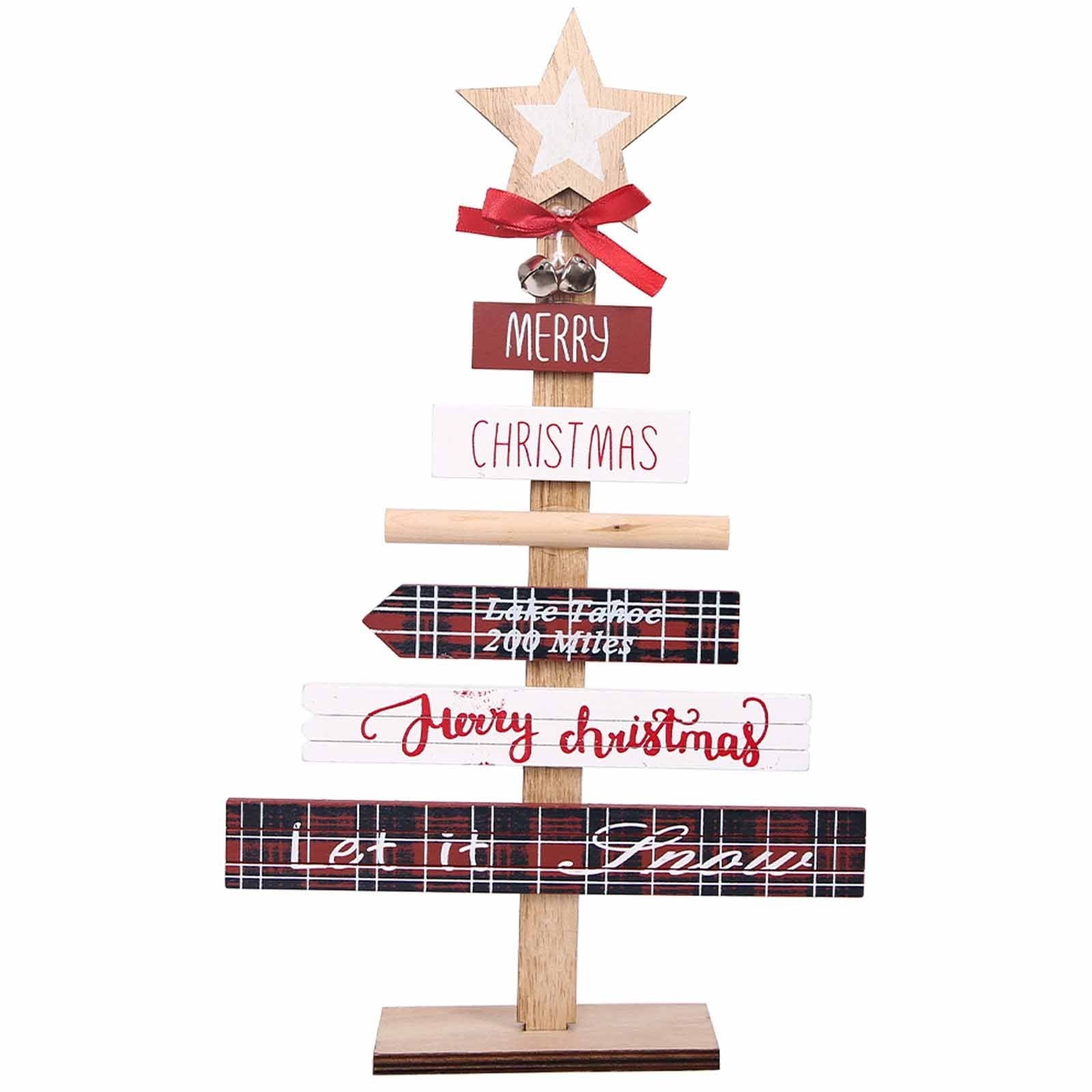 HKM-870483 Wooden Chip Christmas Tree Decoration - 36.5cm x 22.5cm x 5cm
