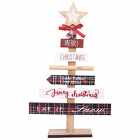 HKM-870483 Wooden Chip Christmas Tree Decoration - 36.5cm x 22.5cm x 5cm