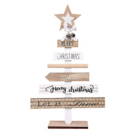 HKM-870483 Wooden Chip Christmas Tree Decoration - 36.5cm x 22.5cm x 5cm