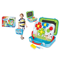 HKM-870611 2 in 1 Colorful Magnetic Drawing Board for Kids - Educational Art Toy with Suitcase Design