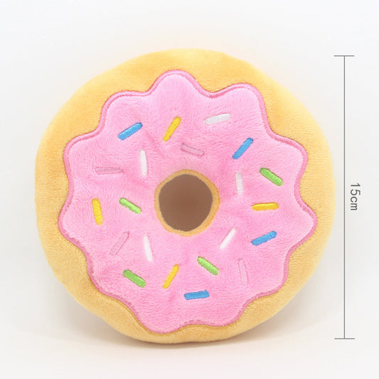 HKM-870675 Donut Dog Plush Toy - 15cm Bagel Christmas Series with Sound