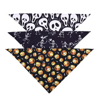 HKM-870739 Skull Pattern Halloween Pet Scarf for Dogs - Triangle Towel in Multiple Styles