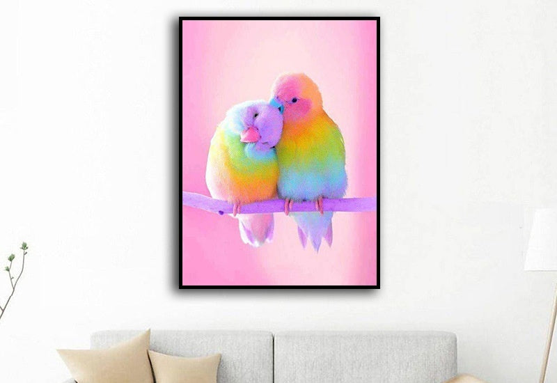 KTX-871123 Diamond Painting - Round Parrot Design, Frameless Resin Art for Living Room or Bedroom Decor, 30x40 cm