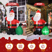 HKM-871315 6ft Inflatable Santa Claus Decoration with 4 LED Lights for Holiday Display
